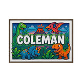 Coleman Name Art - Dinosaur Adventure personalized wall print for kids