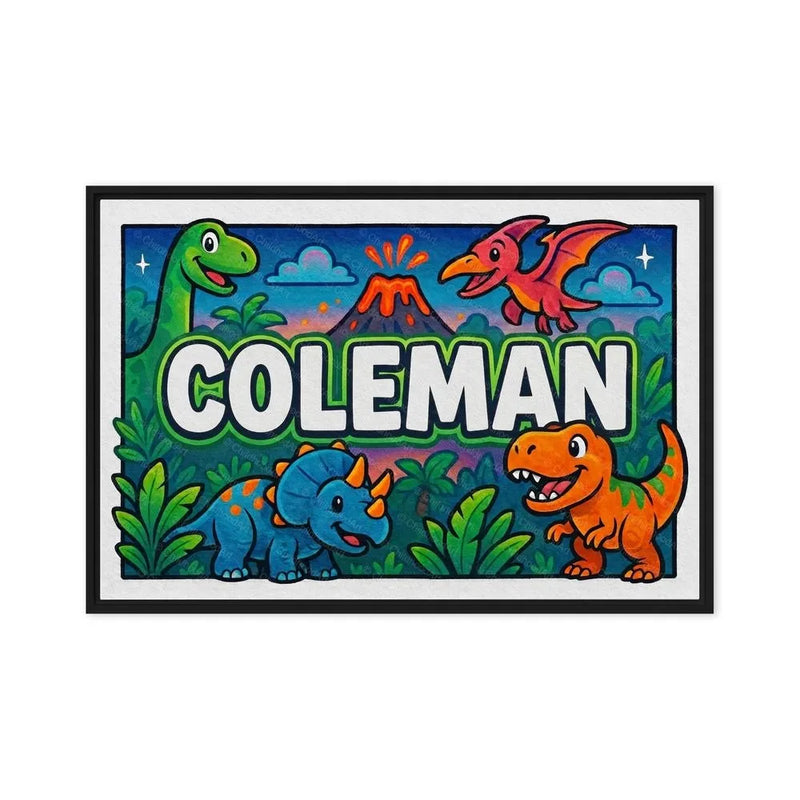 Coleman Name Art - Dinosaur Adventure personalized wall print for kids