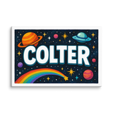 Colter Name Art - Space Explorers personalized wall print for kids