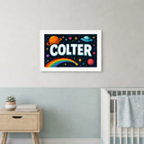 Colter Name Art - Space Explorers personalized wall print for kids