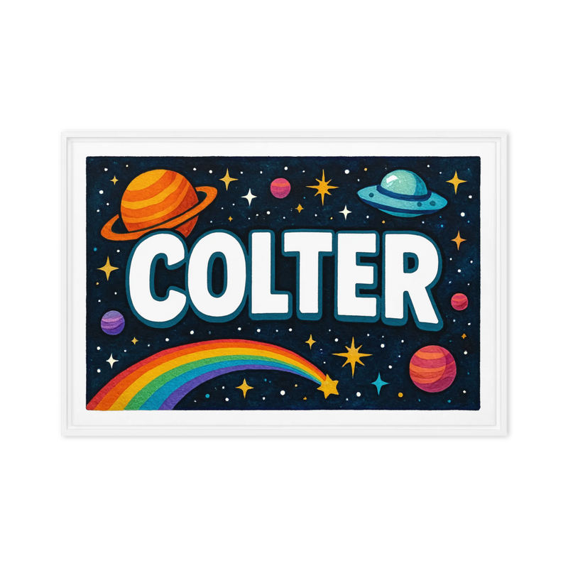 Colter Name Art - Space Explorers personalized wall print for kids