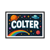 Colter Name Art - Space Explorers personalized wall print for kids