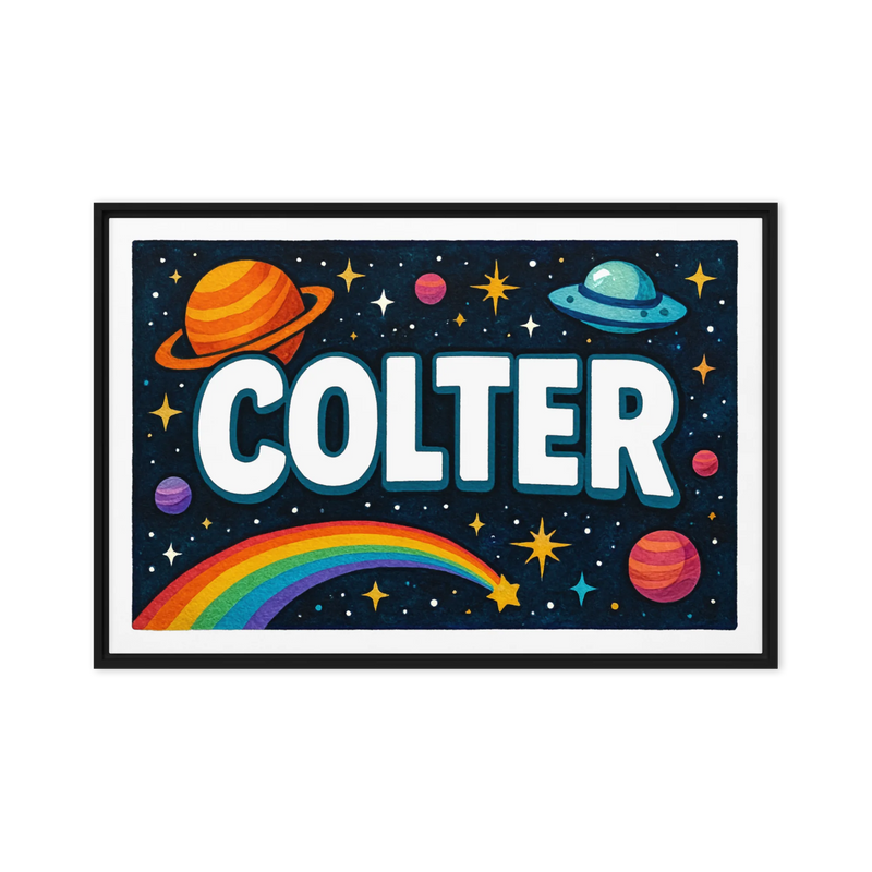 Colter Name Art - Space Explorers personalized wall print for kids
