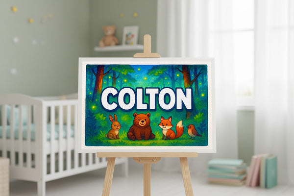 Colton’s Personalized Forest Friends Art