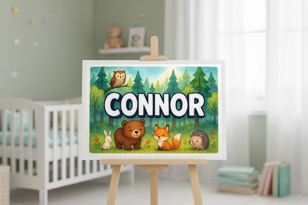 Connor’s Personalized Forest Friends Art