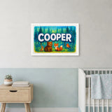 Cooper Name Art - Forest Friends personalized wall print for kids