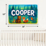 Cooper Name Art - Forest Friends personalized wall print for kids