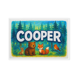 Cooper Name Art - Forest Friends personalized wall print for kids