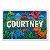 Courtney Name Art - Dinosaur Adventure personalized wall print for kids