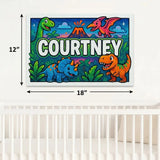 Courtney Name Art - Dinosaur Adventure personalized wall print for kids