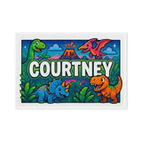 Courtney Name Art - Dinosaur Adventure personalized wall print for kids