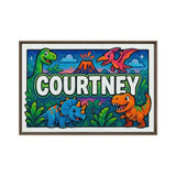 Courtney Name Art - Dinosaur Adventure personalized wall print for kids