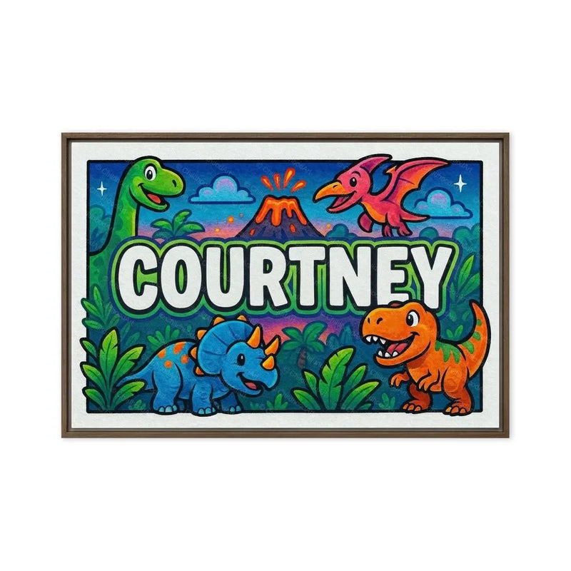 Courtney Name Art - Dinosaur Adventure personalized wall print for kids