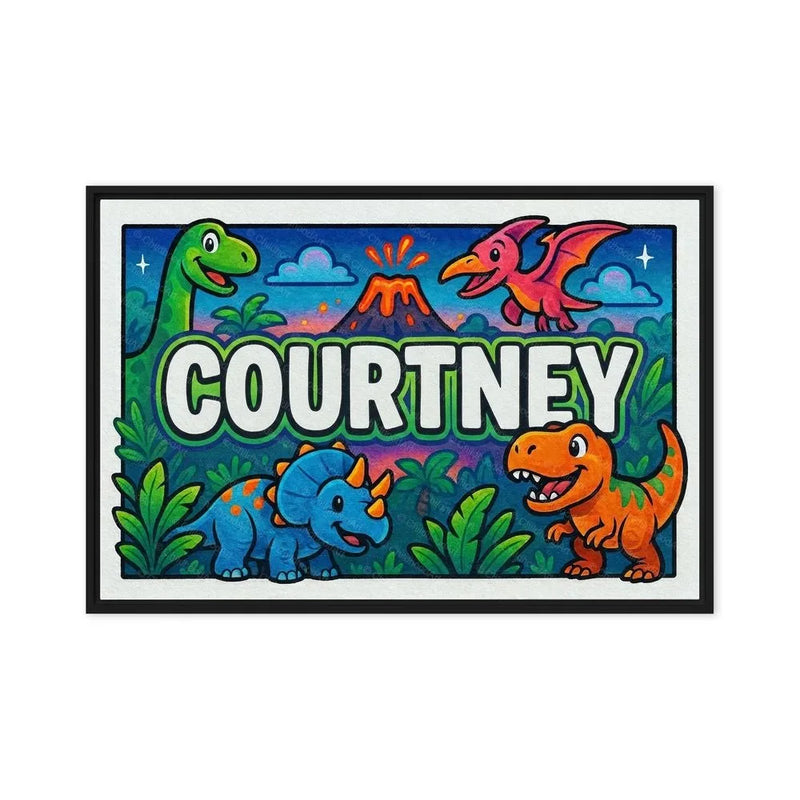 Courtney Name Art - Dinosaur Adventure personalized wall print for kids