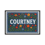 Courtney Name Art - Floral Farmhouse personalized wall print for kids
