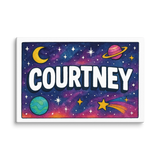 Courtney Name Art - Space Explorers personalized wall print for kids