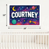 Courtney Name Art - Space Explorers personalized wall print for kids
