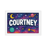 Courtney Name Art - Space Explorers personalized wall print for kids