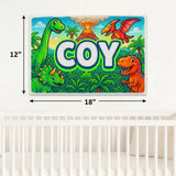 Coy Name Art - Dinosaur Adventure personalized wall print for kids