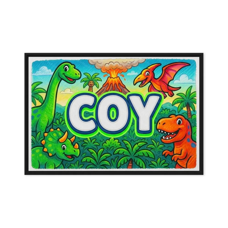 Coy Name Art - Dinosaur Adventure personalized wall print for kids