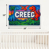 Creed Name Art - Dinosaur Adventure personalized wall print for kids