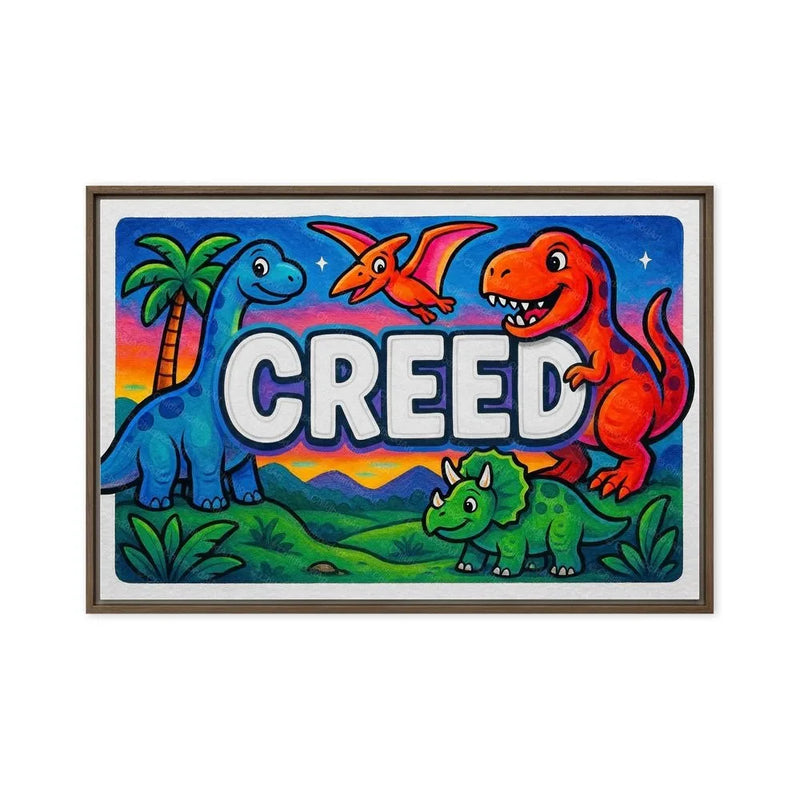 Creed Name Art - Dinosaur Adventure personalized wall print for kids