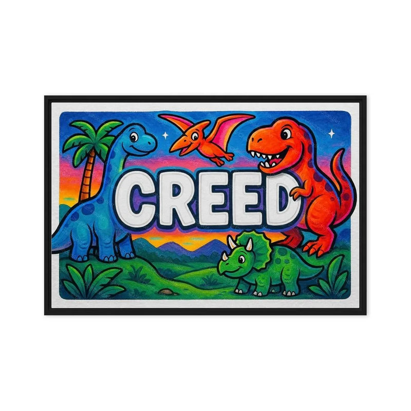 Creed Name Art - Dinosaur Adventure personalized wall print for kids