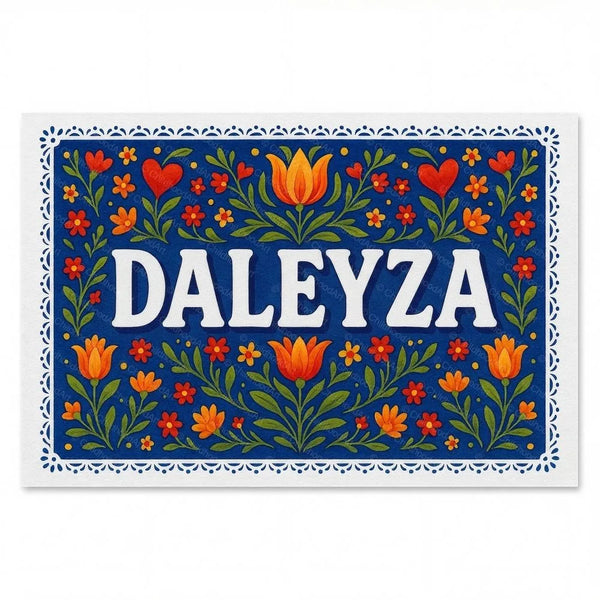 Personalized Daleyza name art print in the Floral farmhouse style