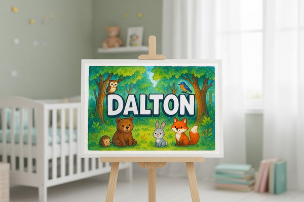 Dalton’s Personalized Forest Friends Art
