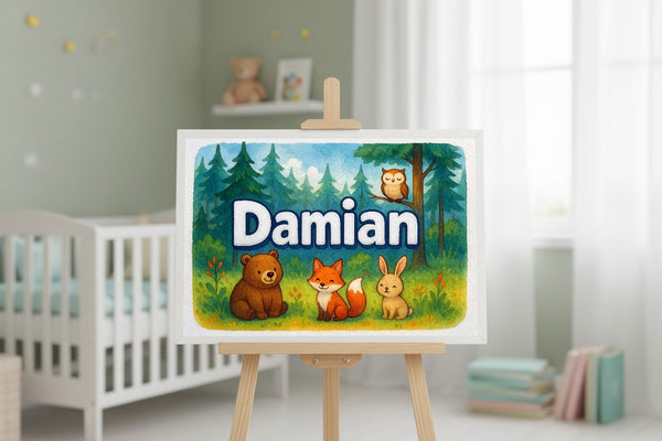 Damian’s Personalized Forest Friends Art