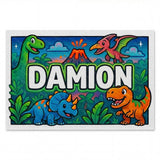 Damion Name Art - Dinosaur Adventure personalized wall print for kids