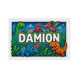 Damion Name Art - Dinosaur Adventure personalized wall print for kids
