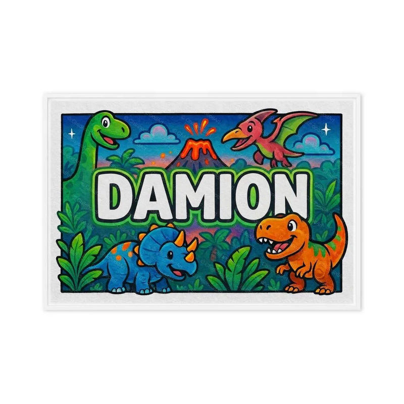 Damion Name Art - Dinosaur Adventure personalized wall print for kids