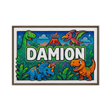Damion Name Art - Dinosaur Adventure personalized wall print for kids