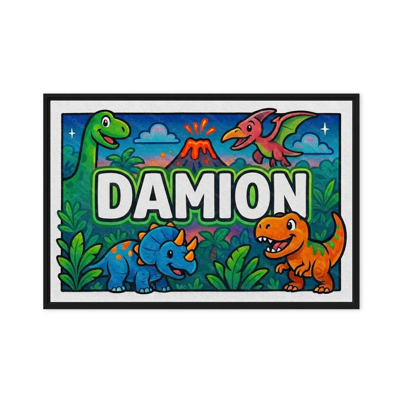 Damion Name Art - Dinosaur Adventure personalized wall print for kids
