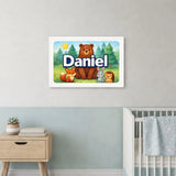 Daniel Name Art - Forest Friends personalized wall print for kids
