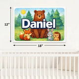 Daniel Name Art - Forest Friends personalized wall print for kids