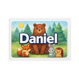 Daniel Name Art - Forest Friends personalized wall print for kids