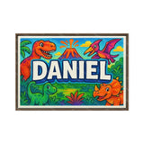 Daniel Name Art - Dinosaur Adventure personalized wall print for kids
