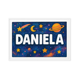 Daniela Name Art - Space Explorers personalized wall print for kids