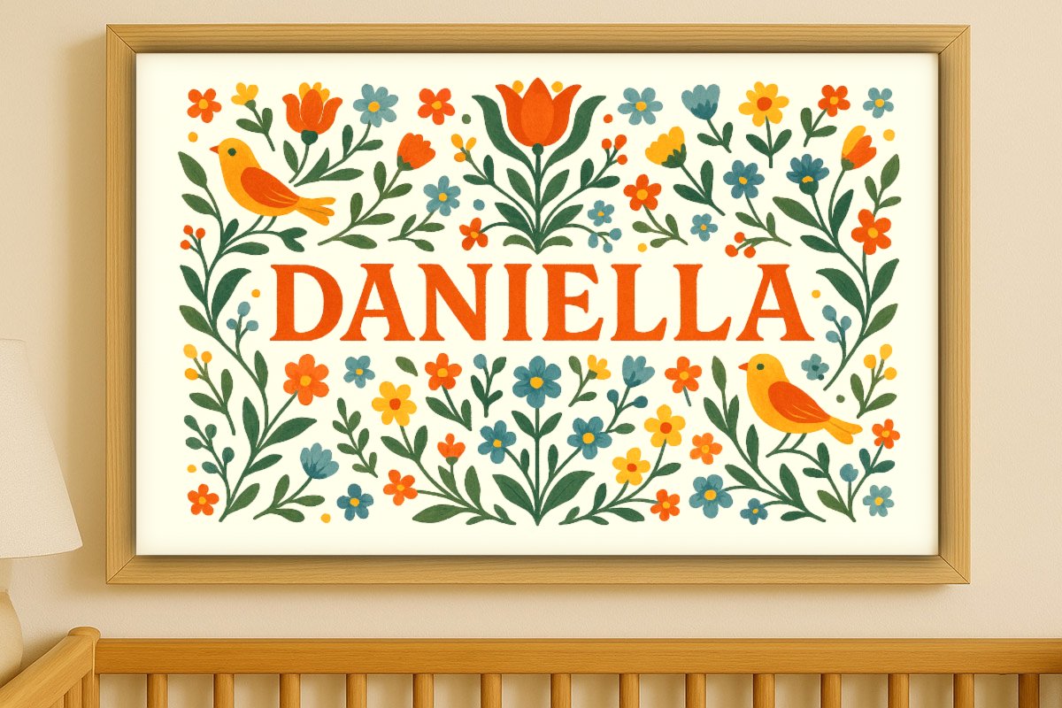 Daniella Personalized Art - Simple Floral 01