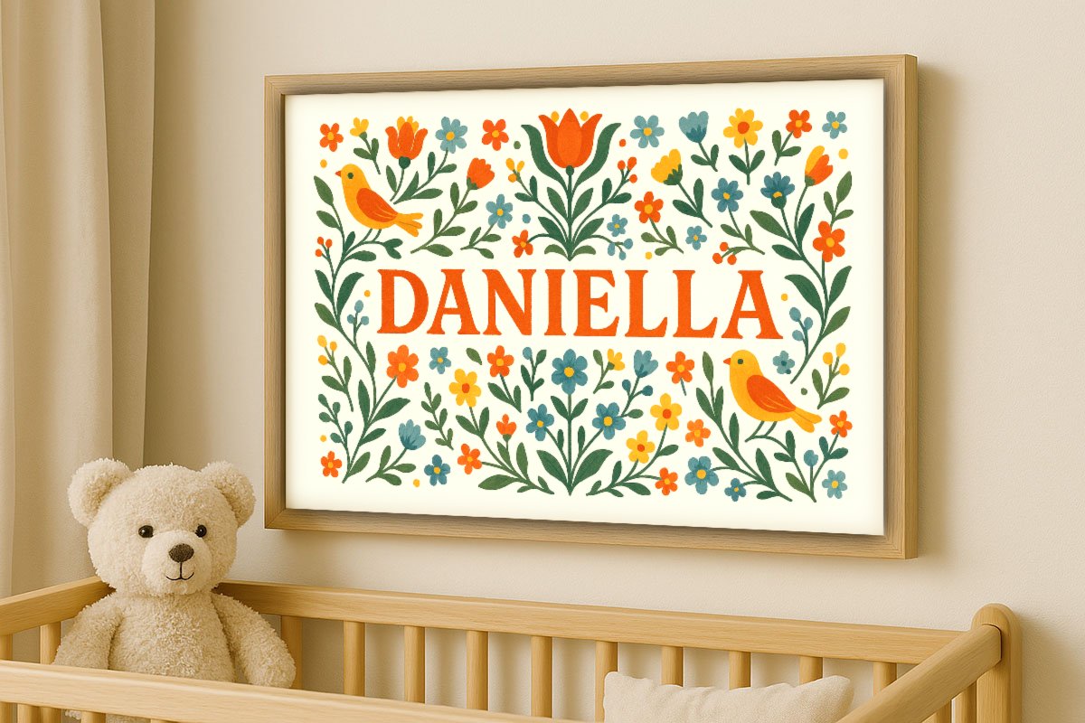 Daniella Personalized Art - Simple Floral 01