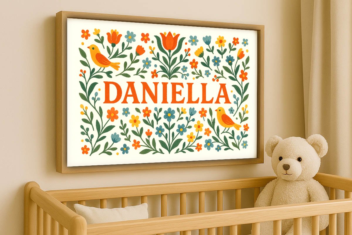 Daniella Personalized Art - Simple Floral 01