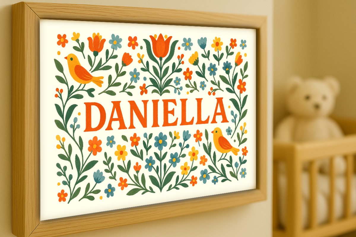 Daniella Personalized Art - Simple Floral 01
