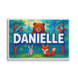 Danielle Name Art - Forest Friends personalized wall print for kids