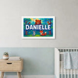 Danielle Name Art - Forest Friends personalized wall print for kids