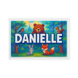 Danielle Name Art - Forest Friends personalized wall print for kids