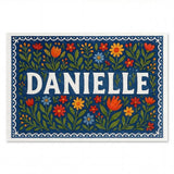 Danielle Name Art - Floral Farmhouse personalized wall print for kids