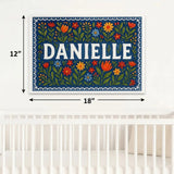 Danielle Name Art - Floral Farmhouse personalized wall print for kids
