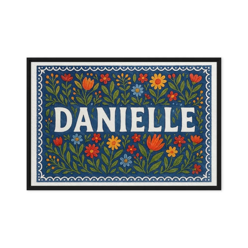 Danielle Name Art - Floral Farmhouse personalized wall print for kids